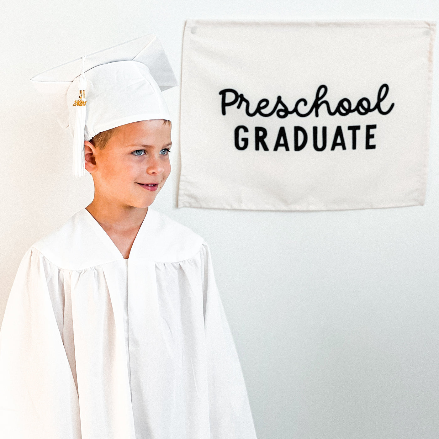 {Black + Neutral} Preschool Graduate  Banner