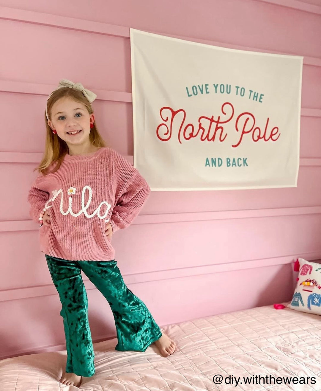 PRE-ORDER: {Green + Red} Love You To The North Pole Banner
