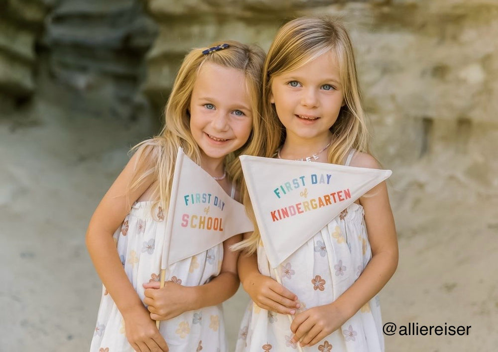 First Day of School Flag: Choose Your Grade (Preschool → 12th) {Rainbow}