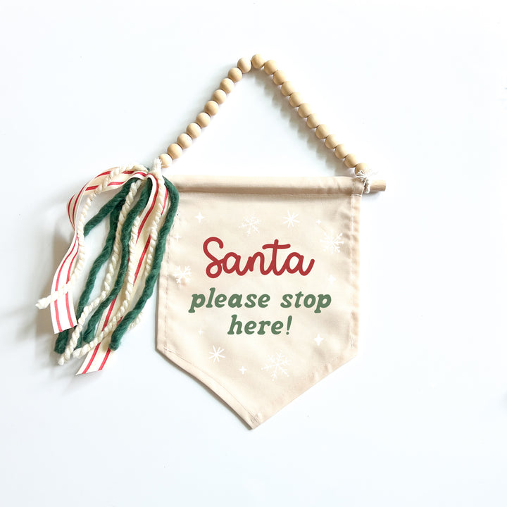 PRE-ORDER: Santa Please Stop Here Hang Sign