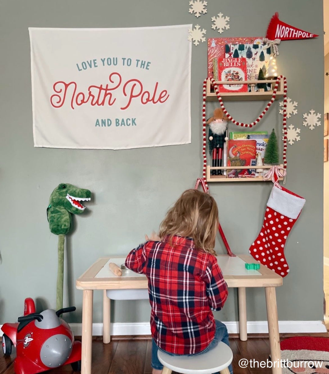 PRE-ORDER: {Green + Red} Love You To The North Pole Banner
