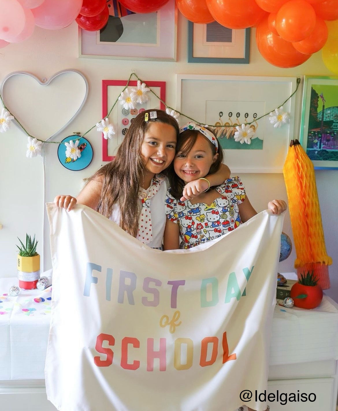 {Rainbow} First Day of School Banner