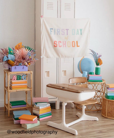 {Rainbow} First Day of School Banner