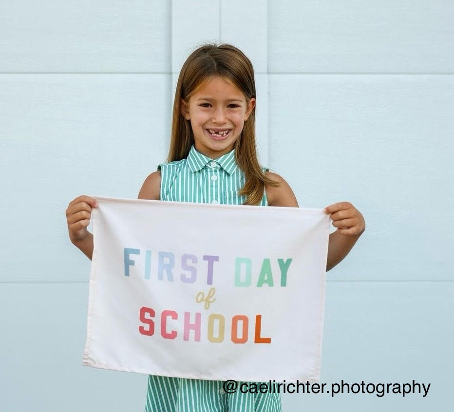 {Rainbow} First Day of School Banner