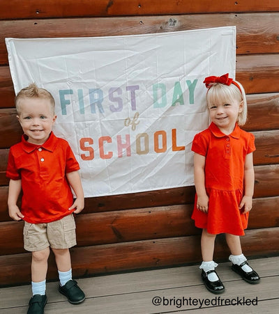 {Rainbow} First Day of School Banner