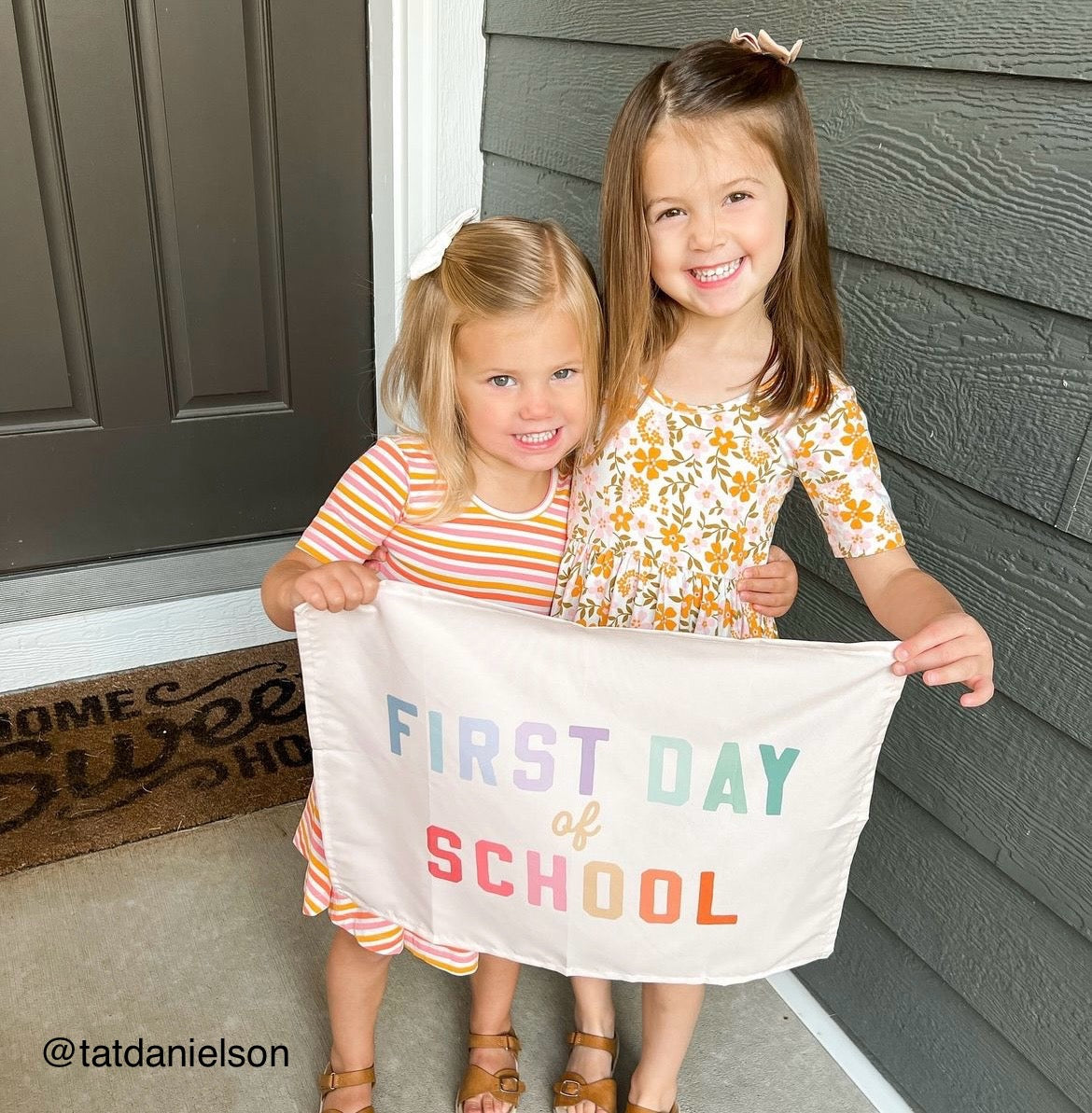 {Rainbow} First Day of School Banner