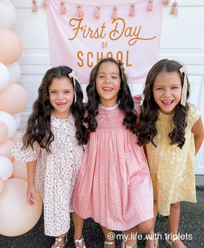 {Pink & Gold} First Day of School Banner