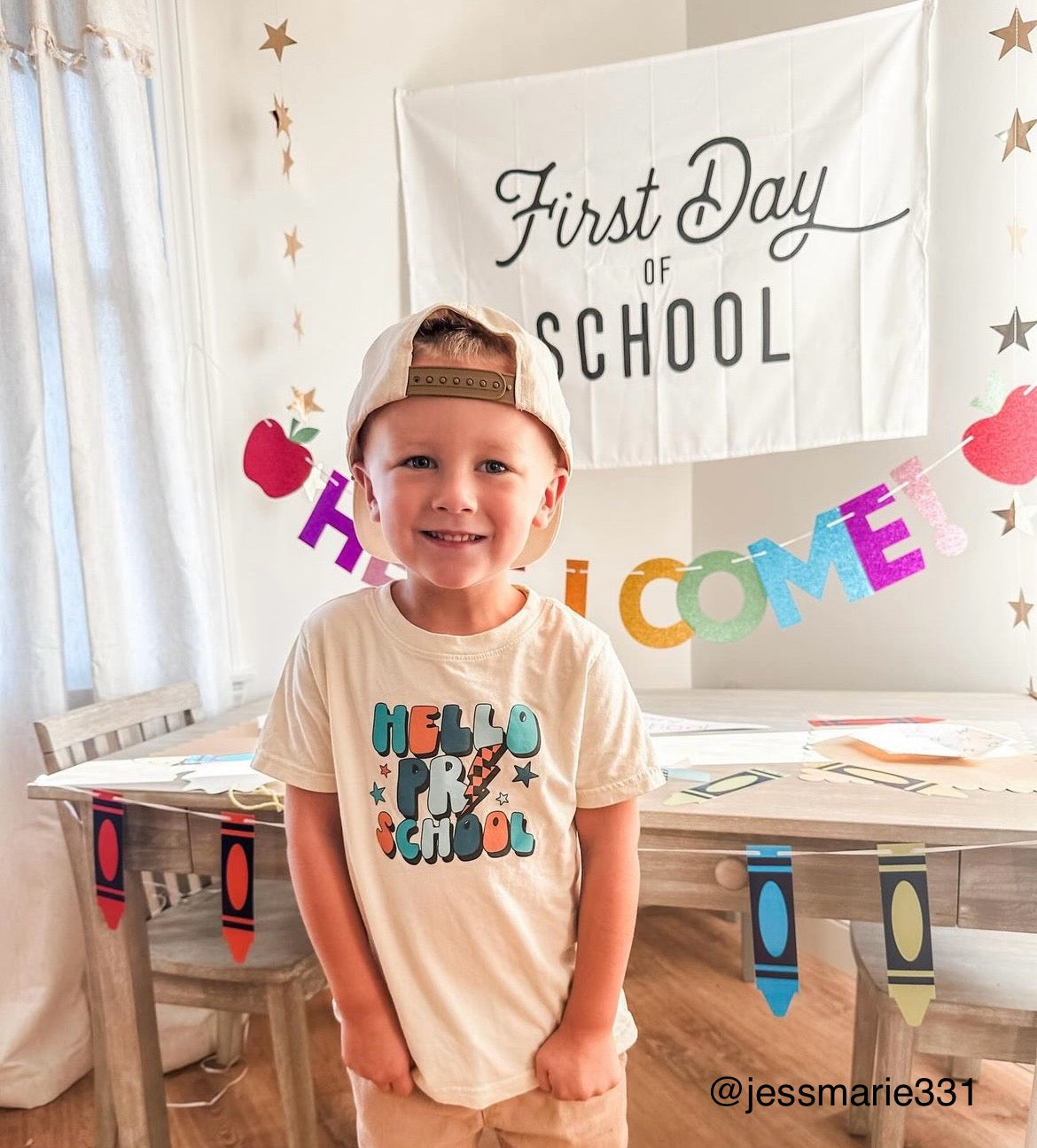 {Black & White} First Day of School Banner