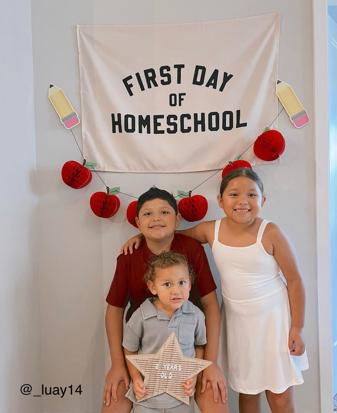 {Black + Neutral} First Day of Homeschool Banner