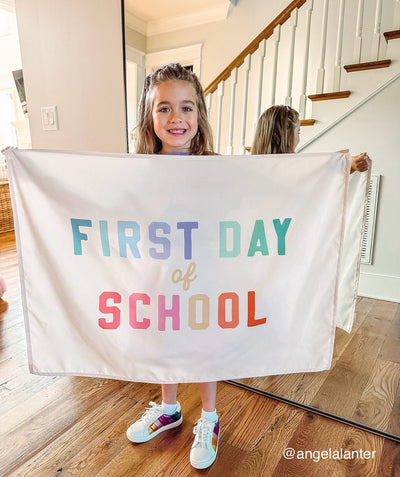 {Rainbow} First Day of School Banner