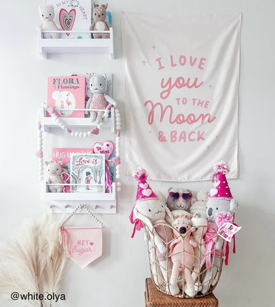 {Pink} Love You To The Moon Banner