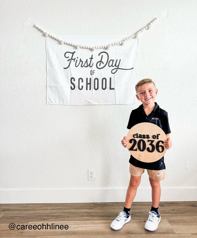 {Black & White} First Day of School Banner