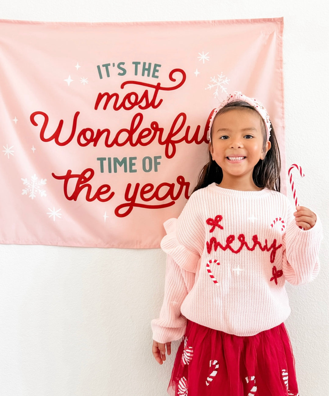 {Green & Pink} It's the Most Wonderful Time of the Year Banner