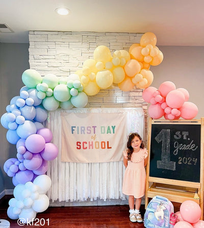 {Rainbow} First Day of School Banner