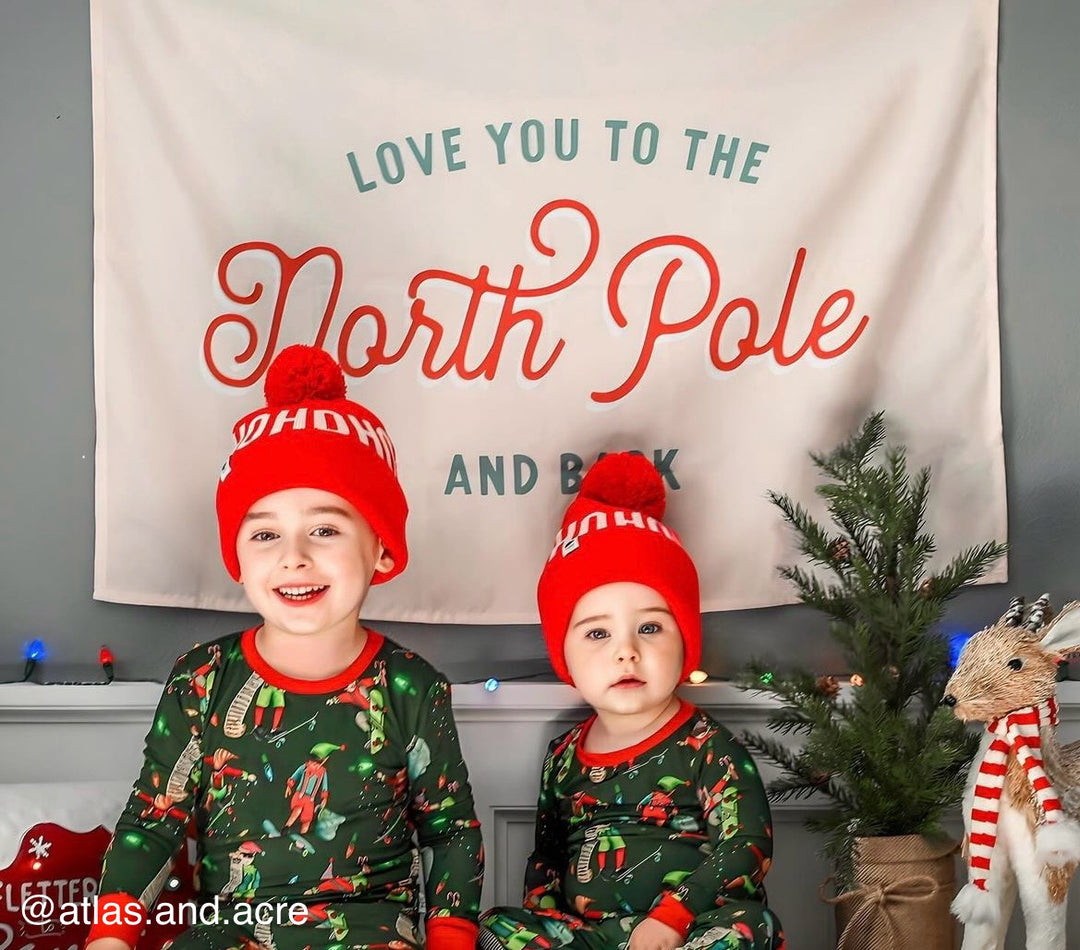 PRE-ORDER: {Green + Red} Love You To The North Pole Banner