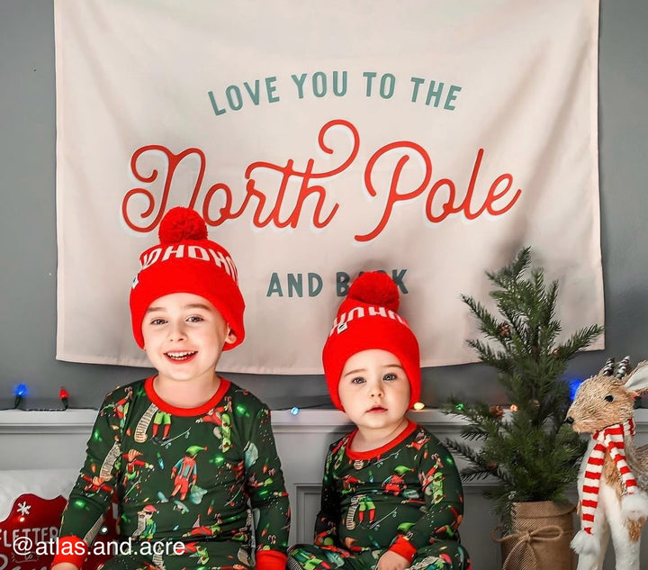 PRE-ORDER: {Green + Red} Love You To The North Pole Banner