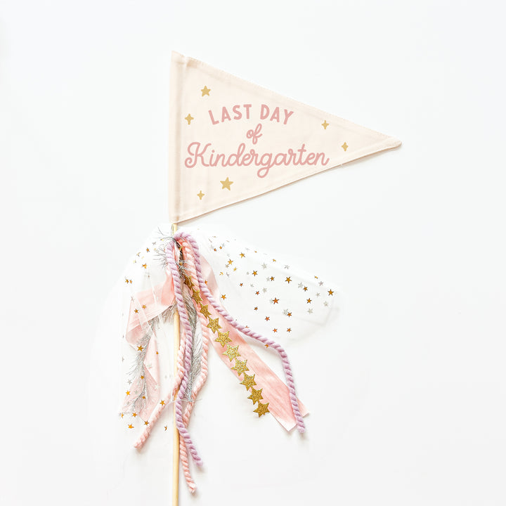 First & Last Day of Kindergarten Flags {Pink}