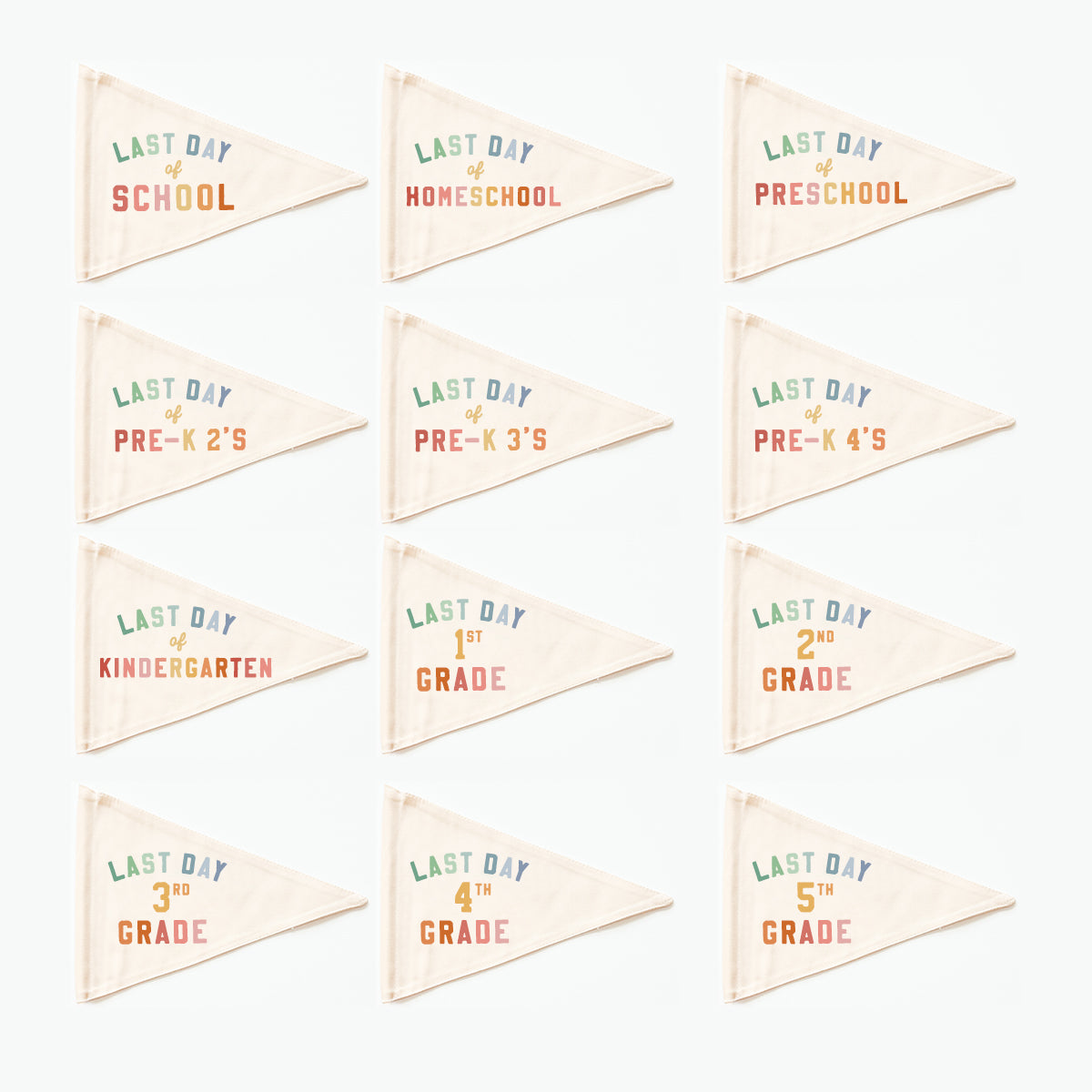 {Rainbow} First & Last Day Flag Sets