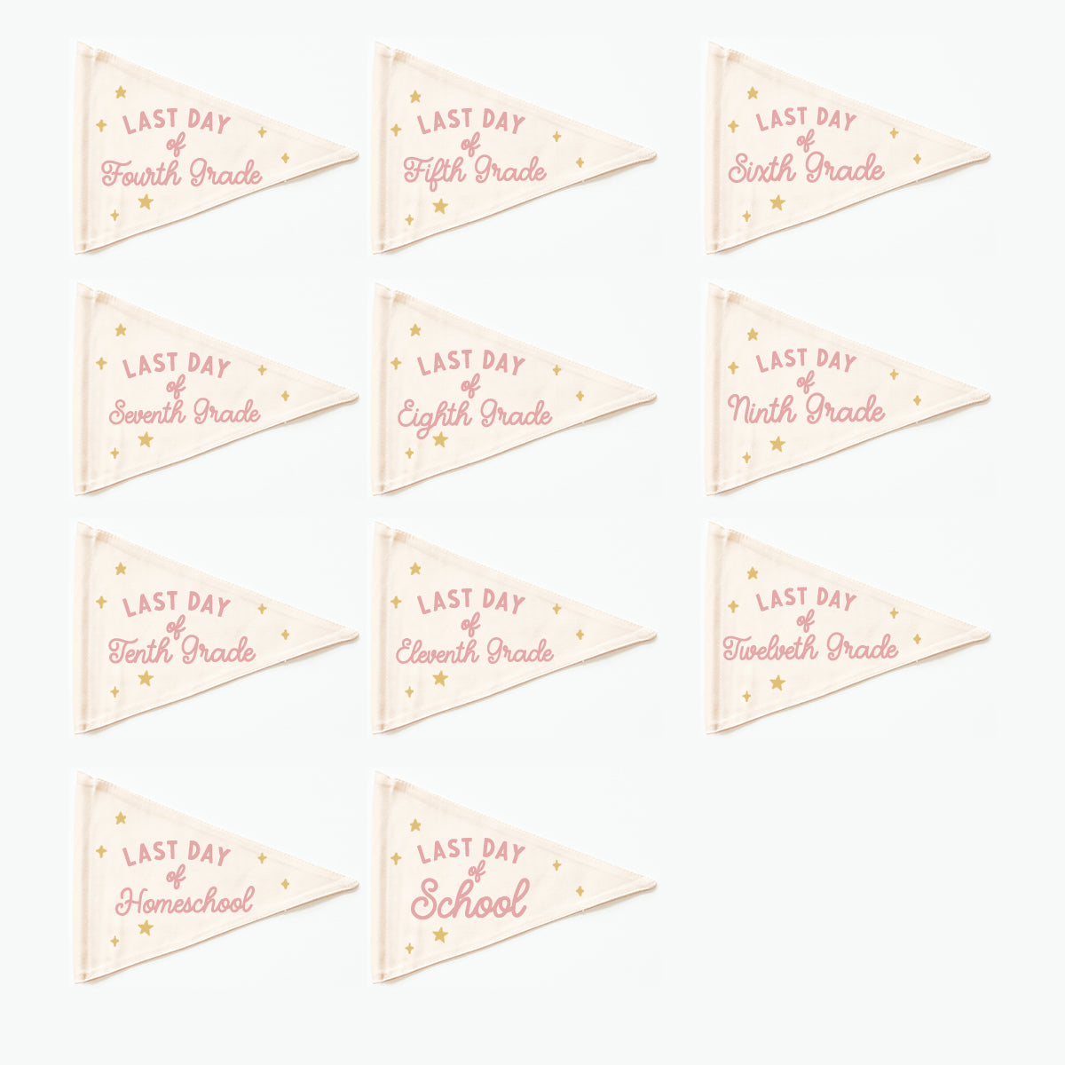 {Pink} First & Last Day Flag Sets