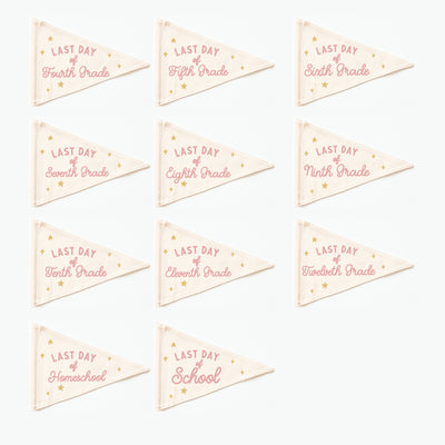 {Pink} First & Last Day Flag Sets - Ready to Ship