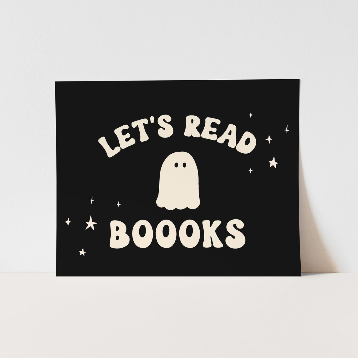 {Black} Let's Read Boooks Art Print
