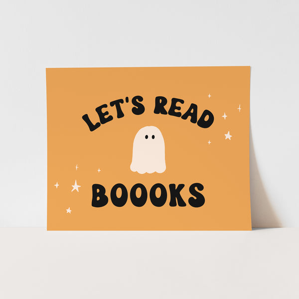 {Orange} Let's Read Boooks Art Print