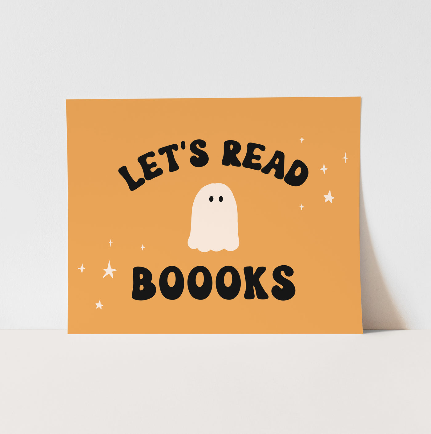 Art Print: {Orange} Let's Read Boooks