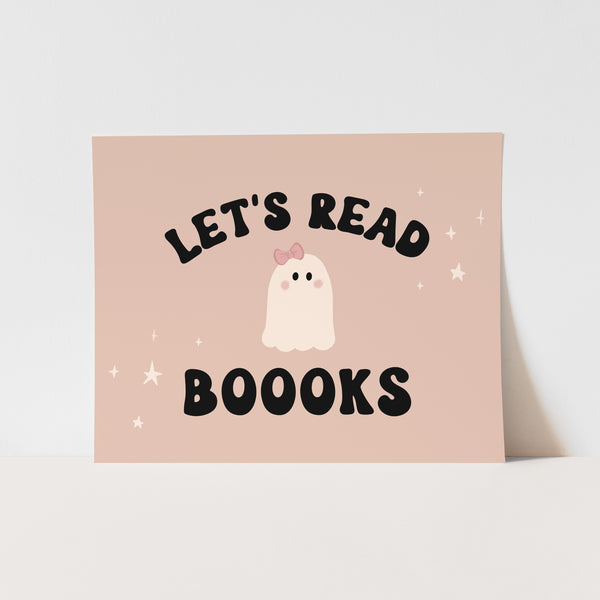 {Pink} Let's Read Boooks Art Print