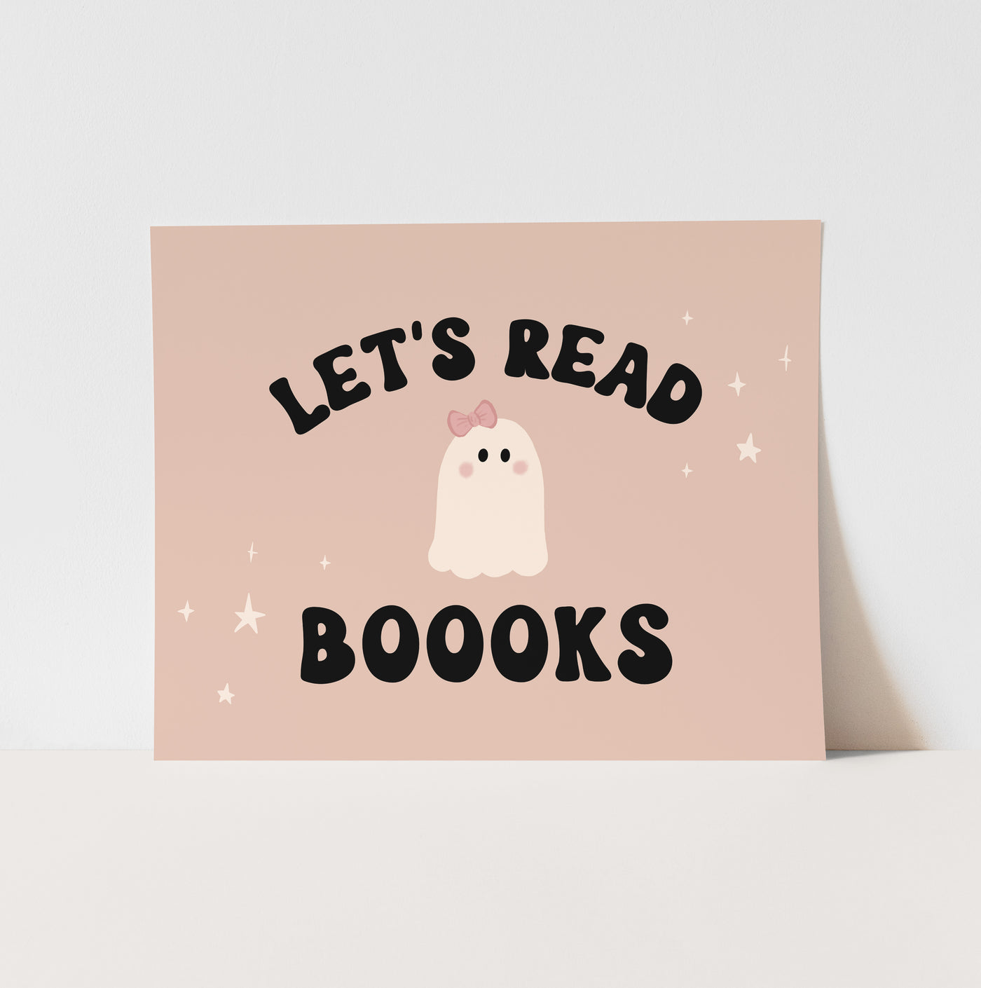 Art Print: {Pink} Let's Read Boooks