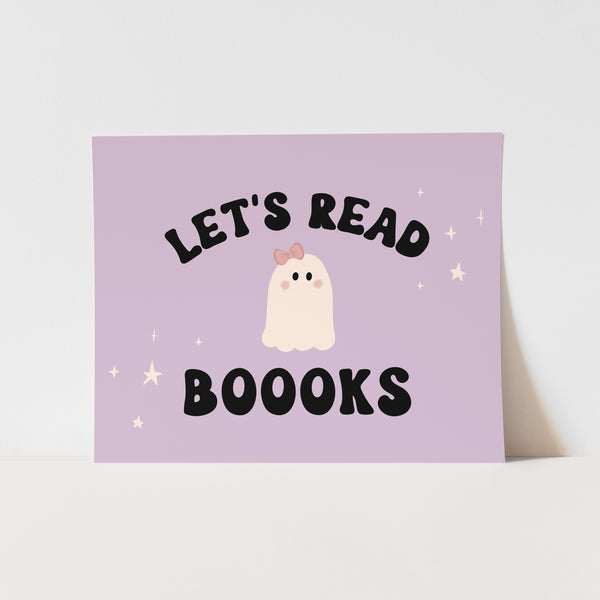 {Purple} Let's Read Boooks Art Print