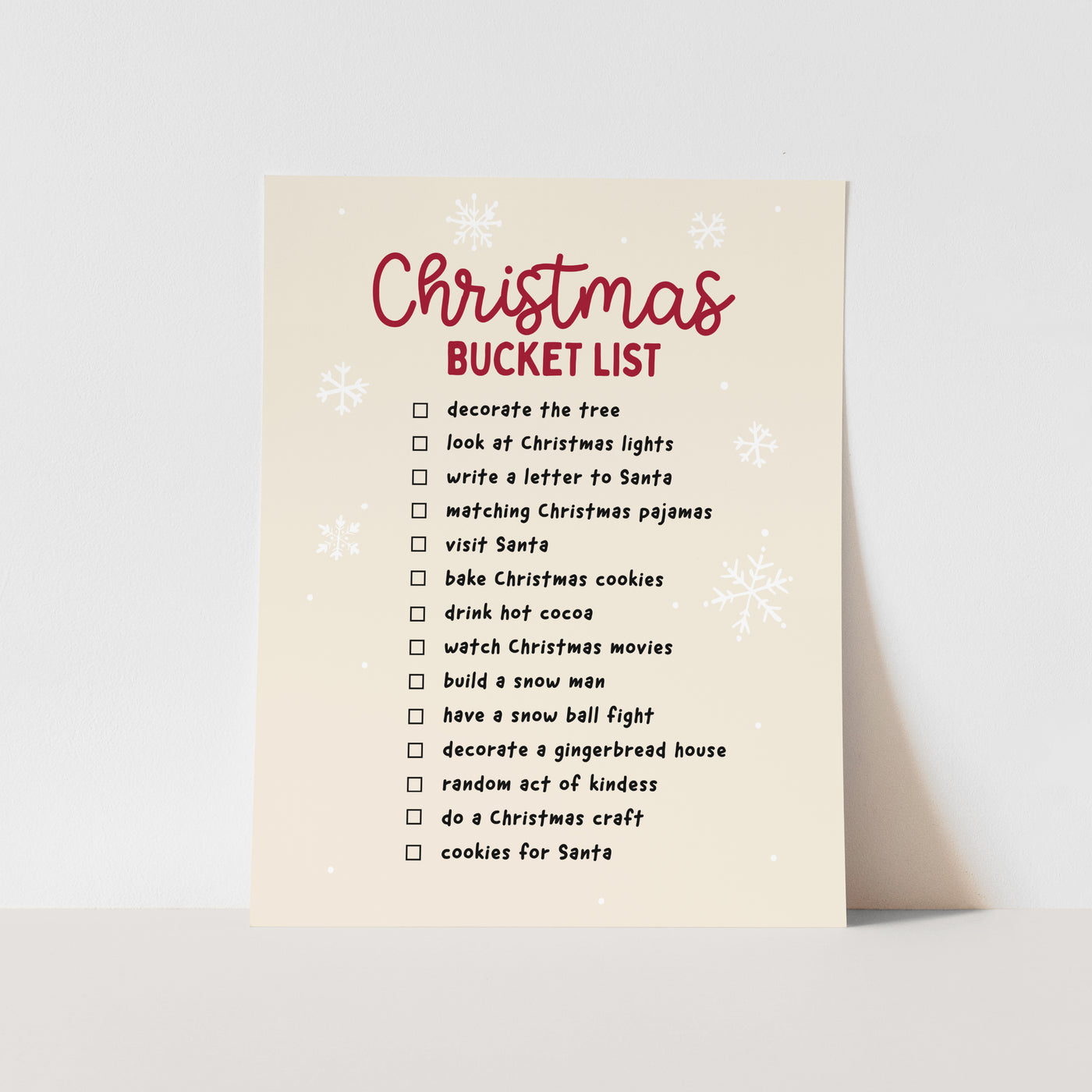 Art Print: Christmas Bucket List