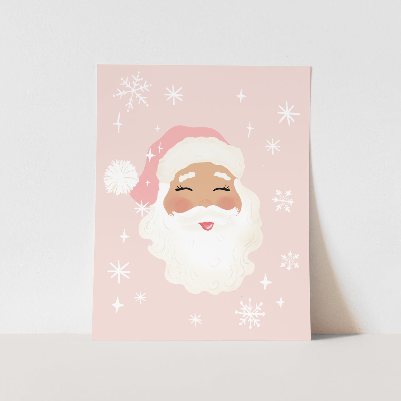Art Print: {Pink} Santa