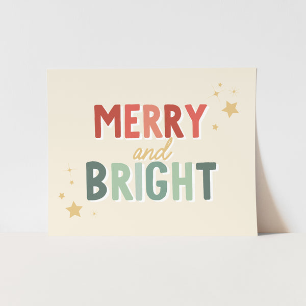 {Red & Green} Merry and Bright Art Print