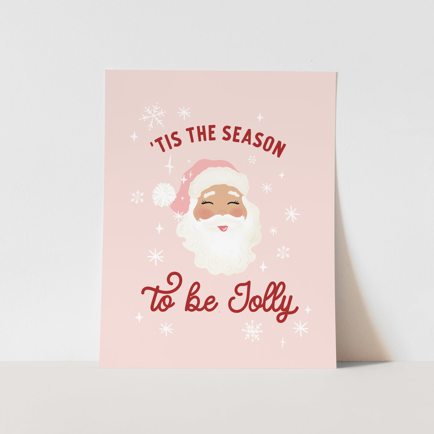 Art Print: {Pink} Tis the Season to be Jolly