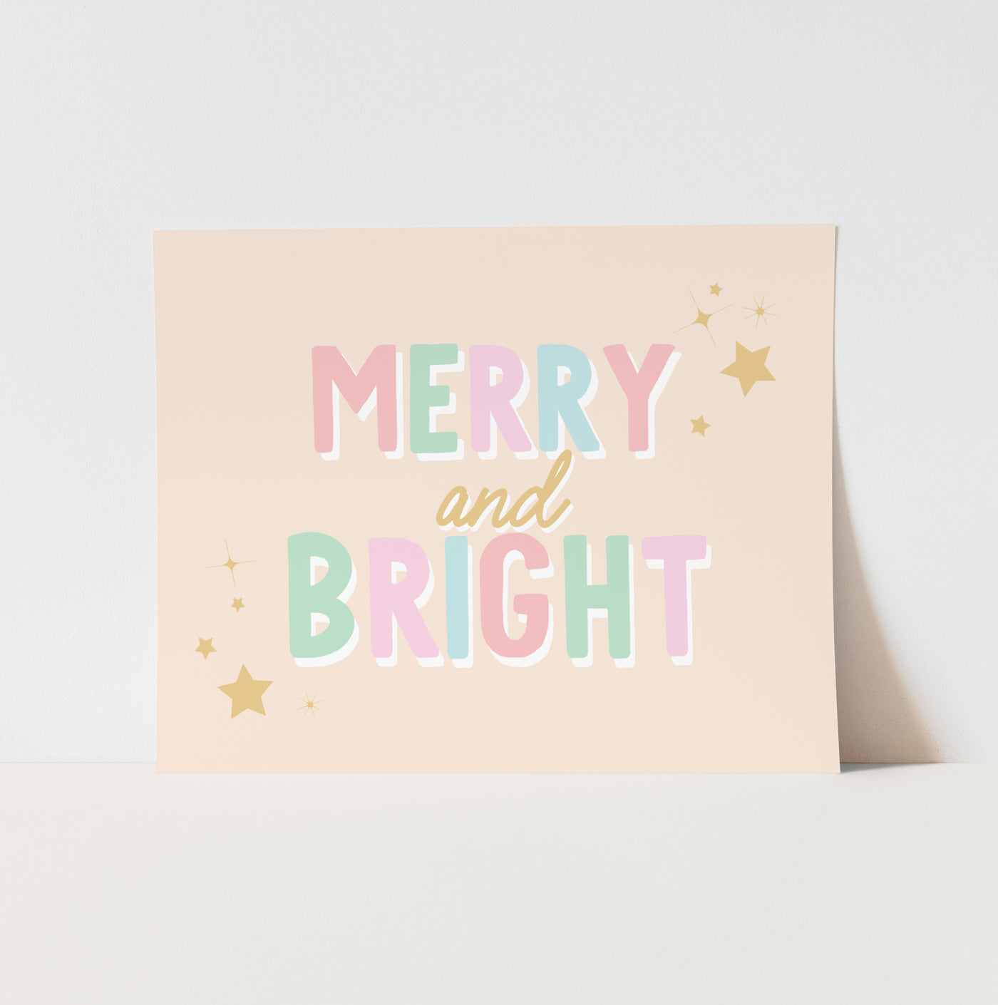 Art Print: {Pink & Blue} Merry and Bright