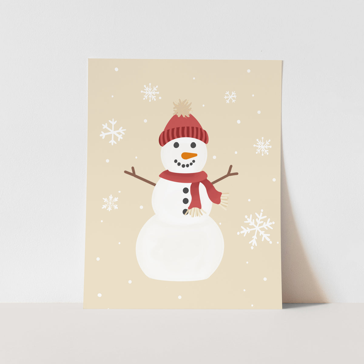 {Neutral} Snowman Art Print