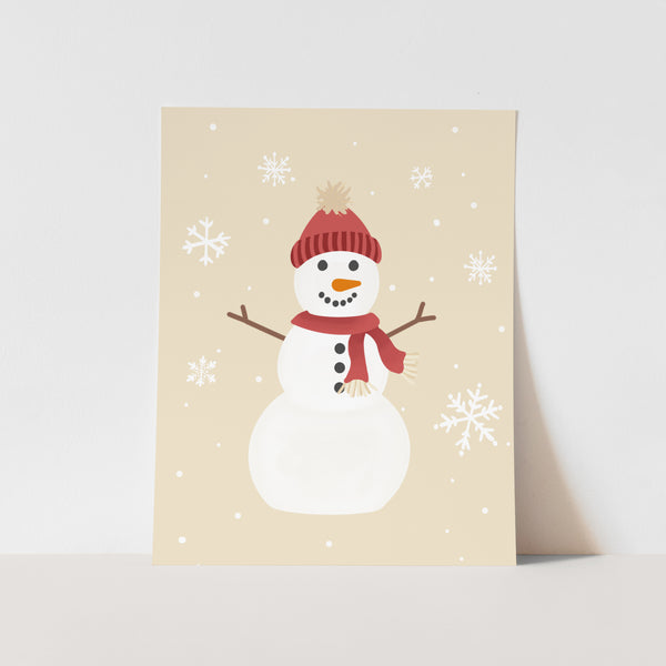 {Neutral} Snowman Art Print