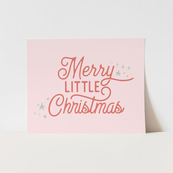 {Pink} Merry Little Christmas Art Print