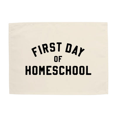 {Black + Neutral} First Day of Homeschool Banner