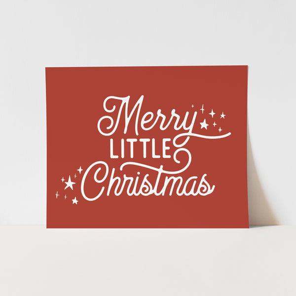{Vintage Red} Merry Little Christmas Art Print