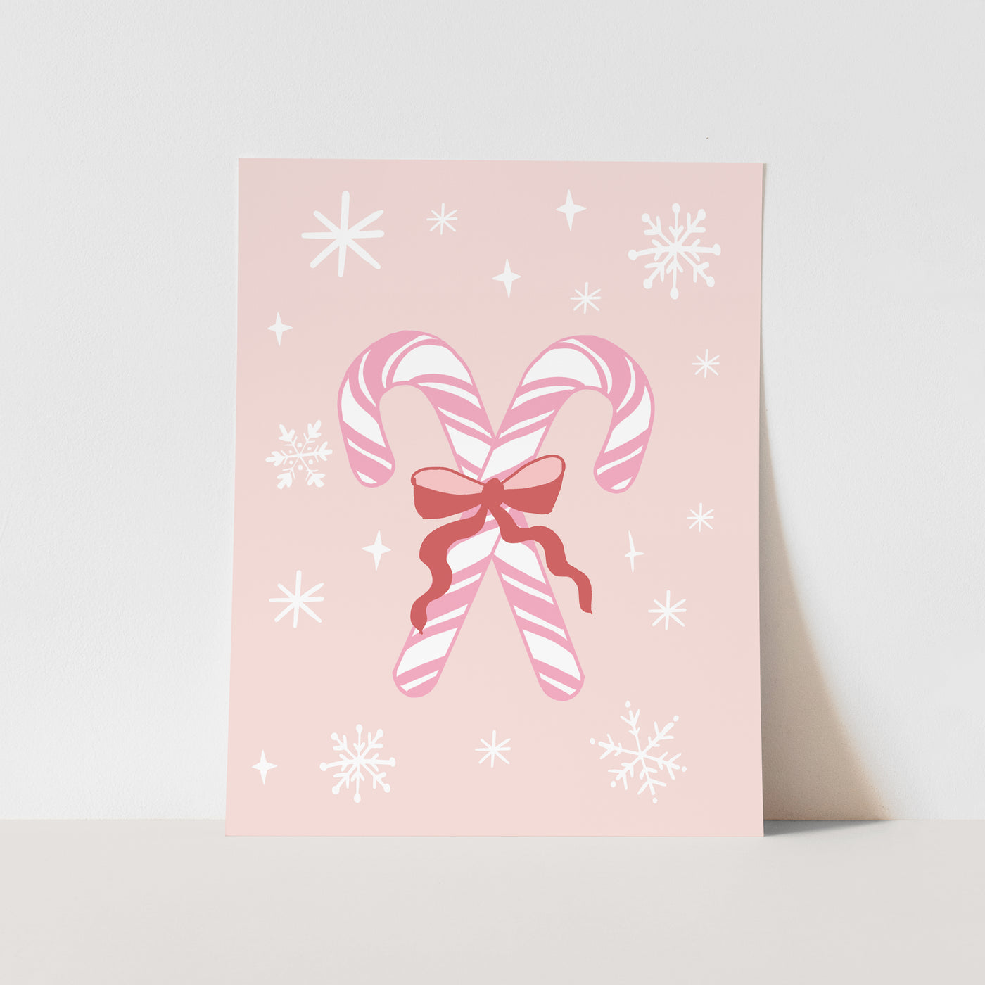 Art Print: {Pink + Pink} Candy Canes