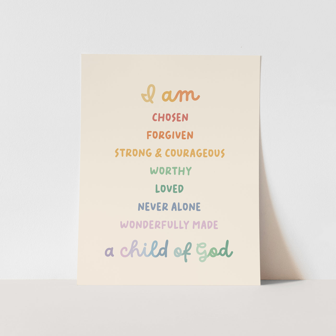 {Rainbow} Biblical Affirmations Art Print