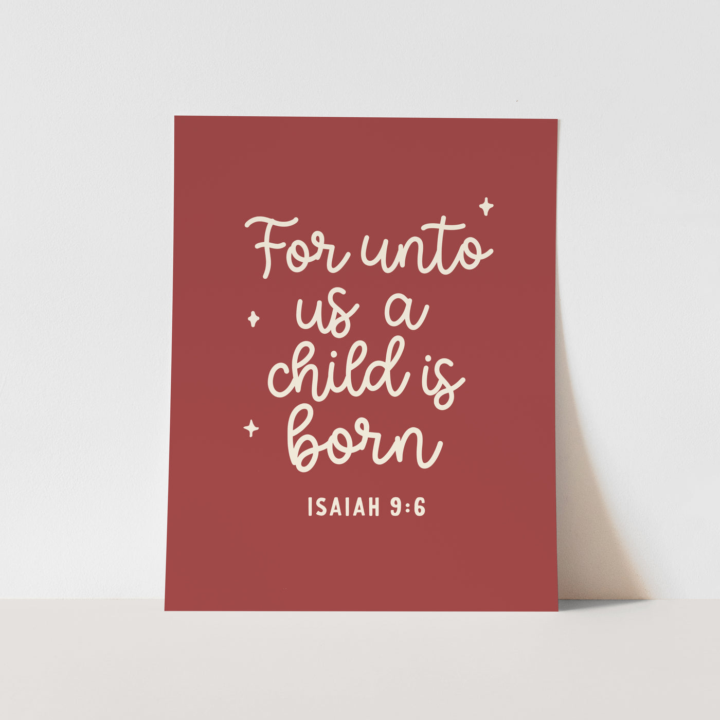 Art Print: {Red} For Unto us a Child is Born