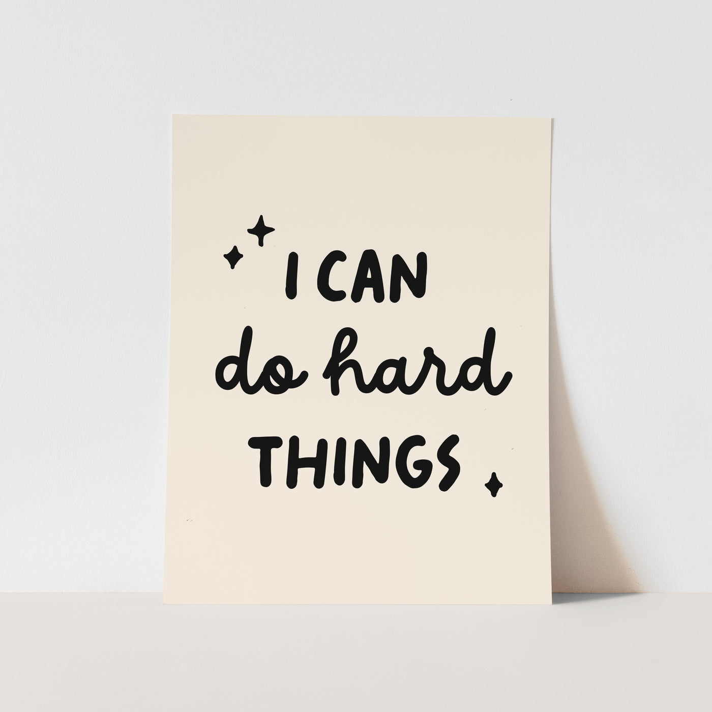 {Natural & Black} I Can Do Hard Things Art Print