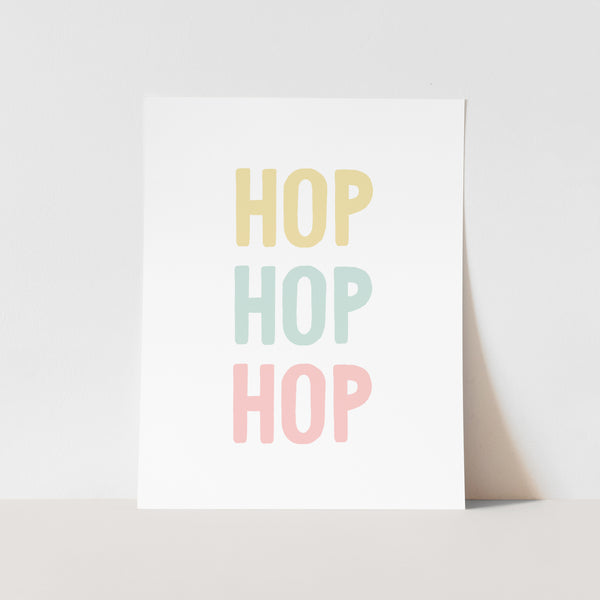 {Multicolor} Hop Hop Hop Art Print