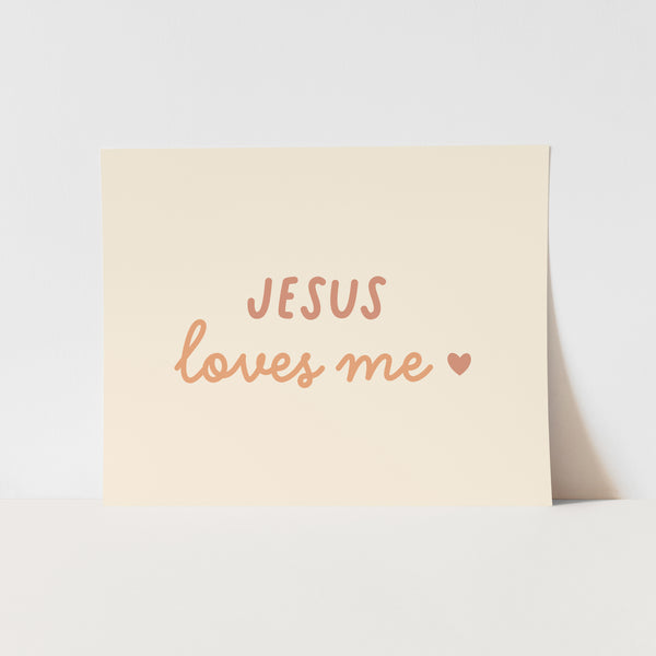 {Neutral} Jesus Loves Me Art Print
