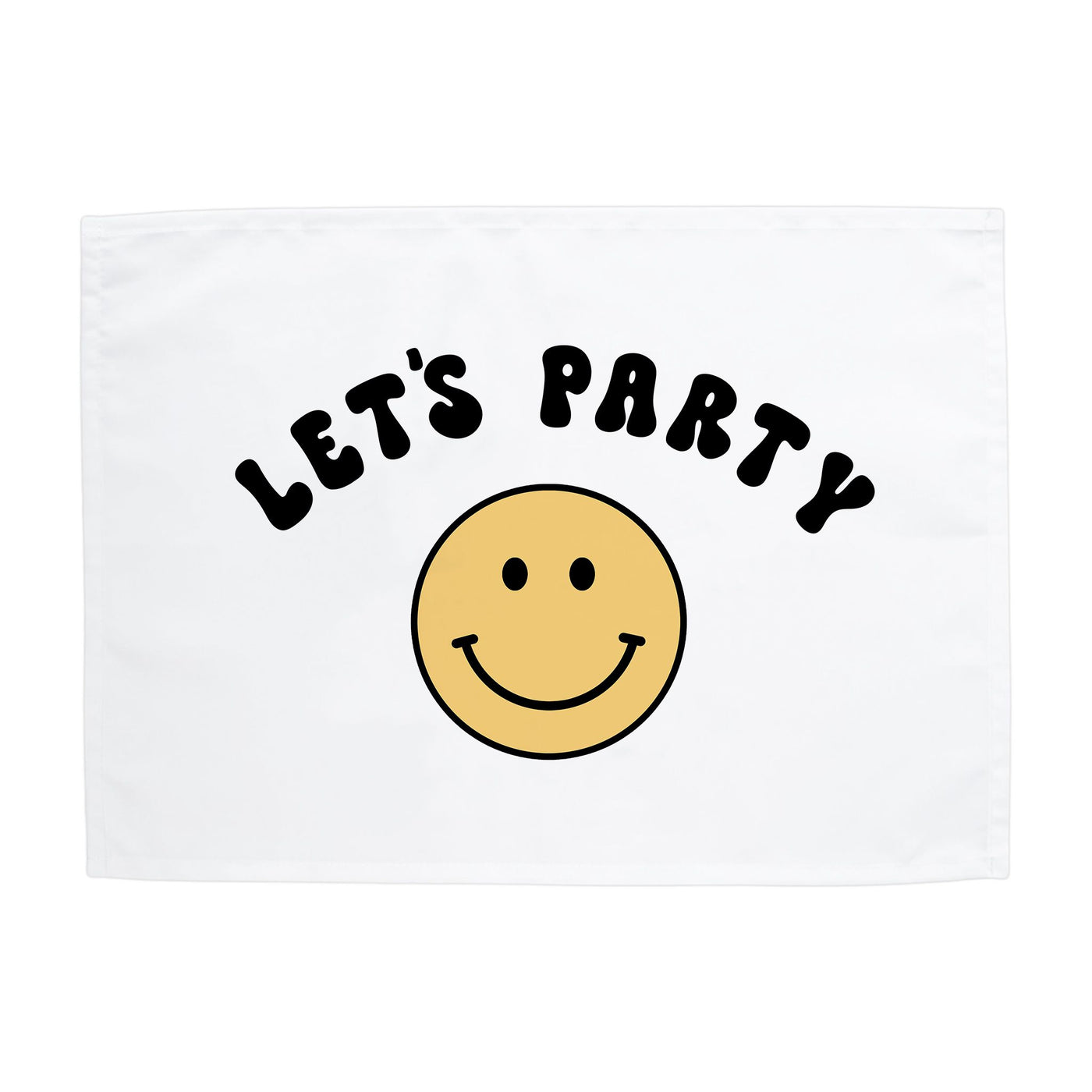 {Black & Yellow} Smiley Let's Party Banner