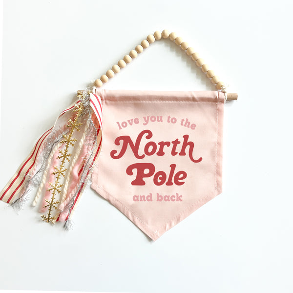 {Pink & Red} Love You To The North Pole Hang Sign