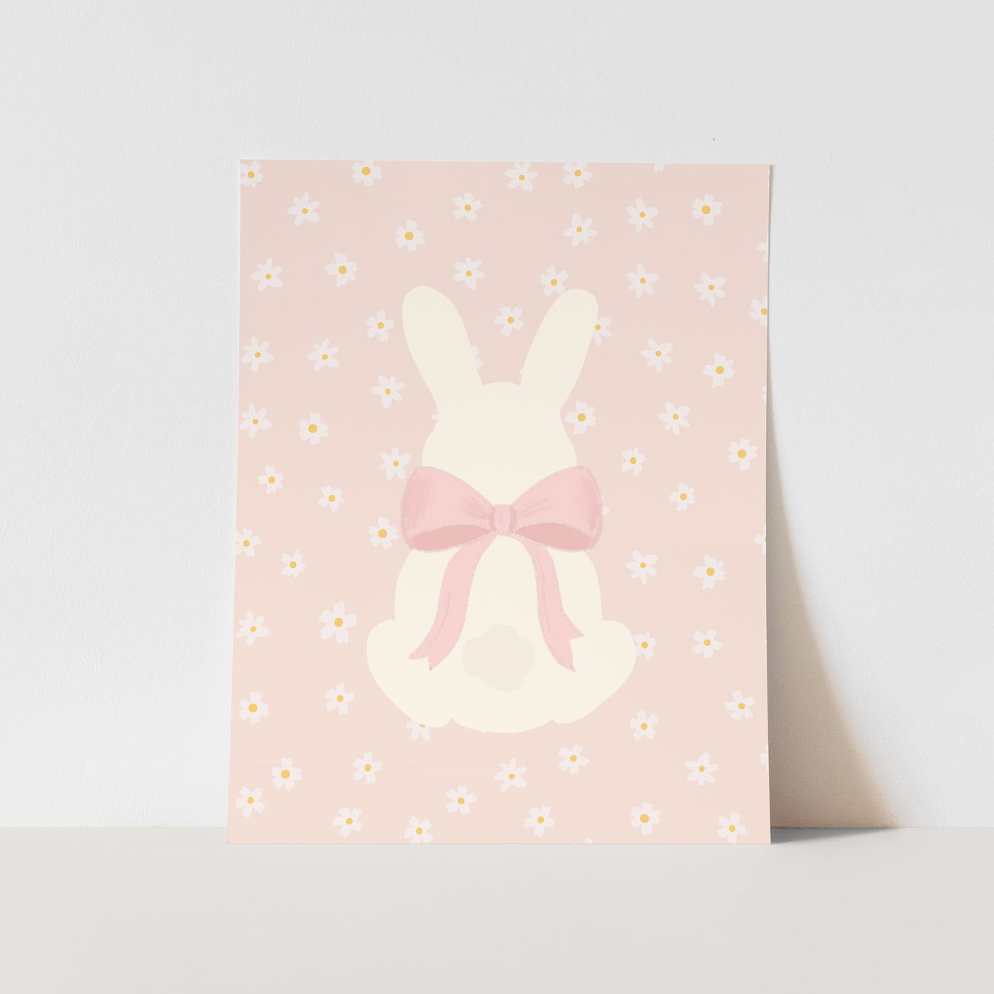 {Pink} Bow Bunny Art Print