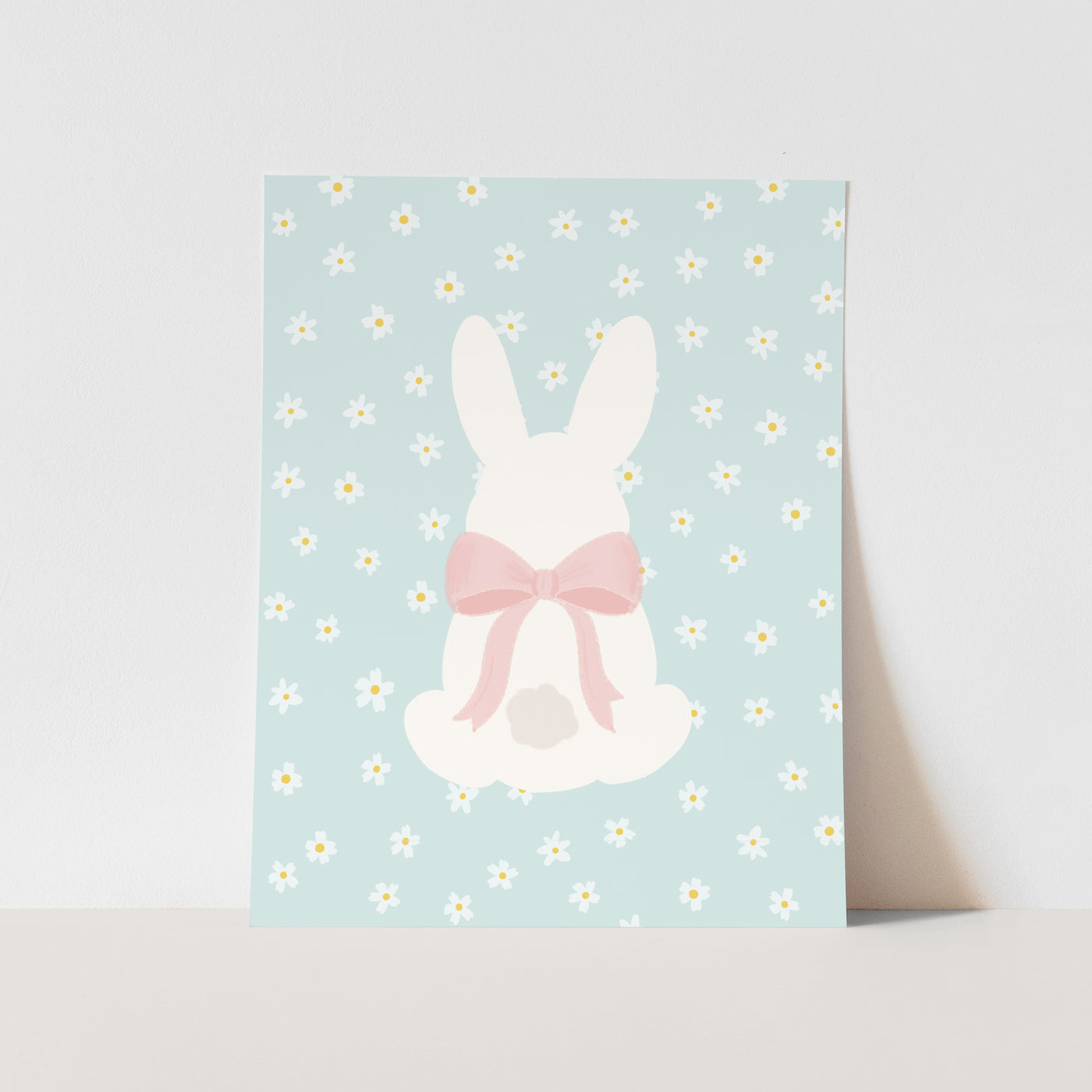 {Pink Bow} Bunny Art Print